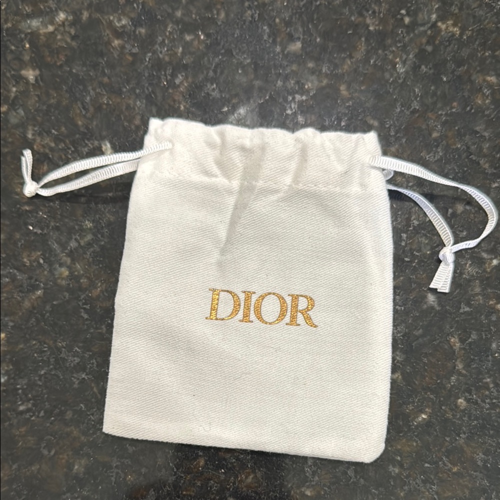 Dior White Drawstring Pouch Mini